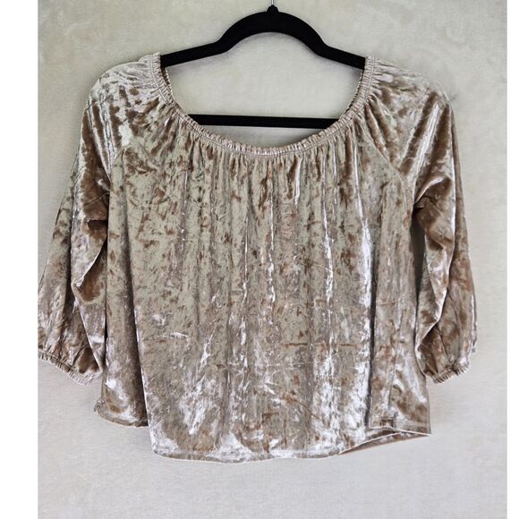 Hollister Cropped Crushed‎ Velvet Shirt Medium Whimsigoth Boho 90s Fairy Y2K - Picture 1 of 7